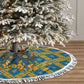 Buffalo Soldiers Christmas Tree Skirt Blue Yellow Plaid Parade Illustration Design - African Pride
