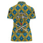 Buffalo Soldiers Christmas Women Polo Shirt Blue Yellow Plaid Parade Illustration Design - African Pride