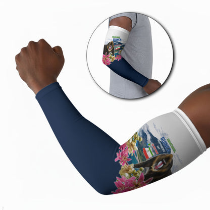 Equatorial Guinea Independence Day Mandrill Arm Sleeves Patriotic Floral African Pride Map
