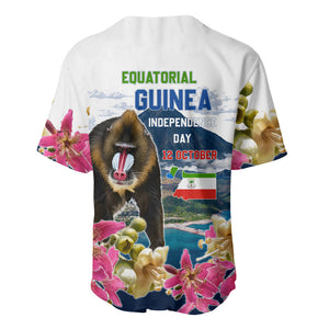 Equatorial Guinea Independence Day Mandrill Baseball Jersey Patriotic Floral African Pride Map