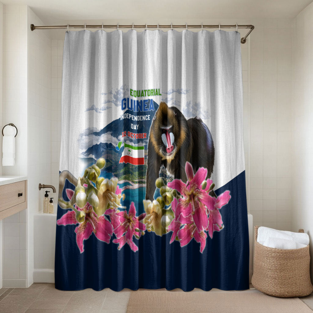 Equatorial Guinea Independence Day Mandrill Bathroom Set Patriotic Floral African Pride Map