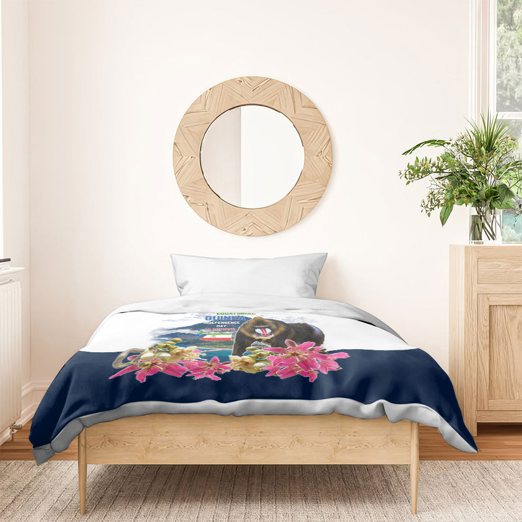 Equatorial Guinea Independence Day Mandrill Bedding Set Patriotic Floral African Pride Map