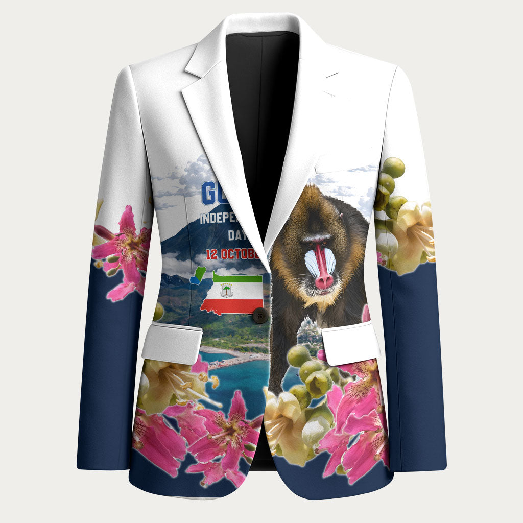 Equatorial Guinea Independence Day Mandrill Blazer Patriotic Floral African Pride Map