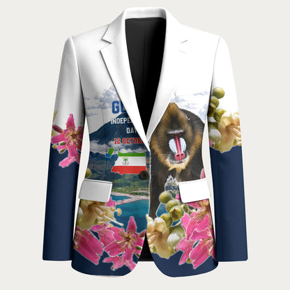 Equatorial Guinea Independence Day Mandrill Blazer Patriotic Floral African Pride Map