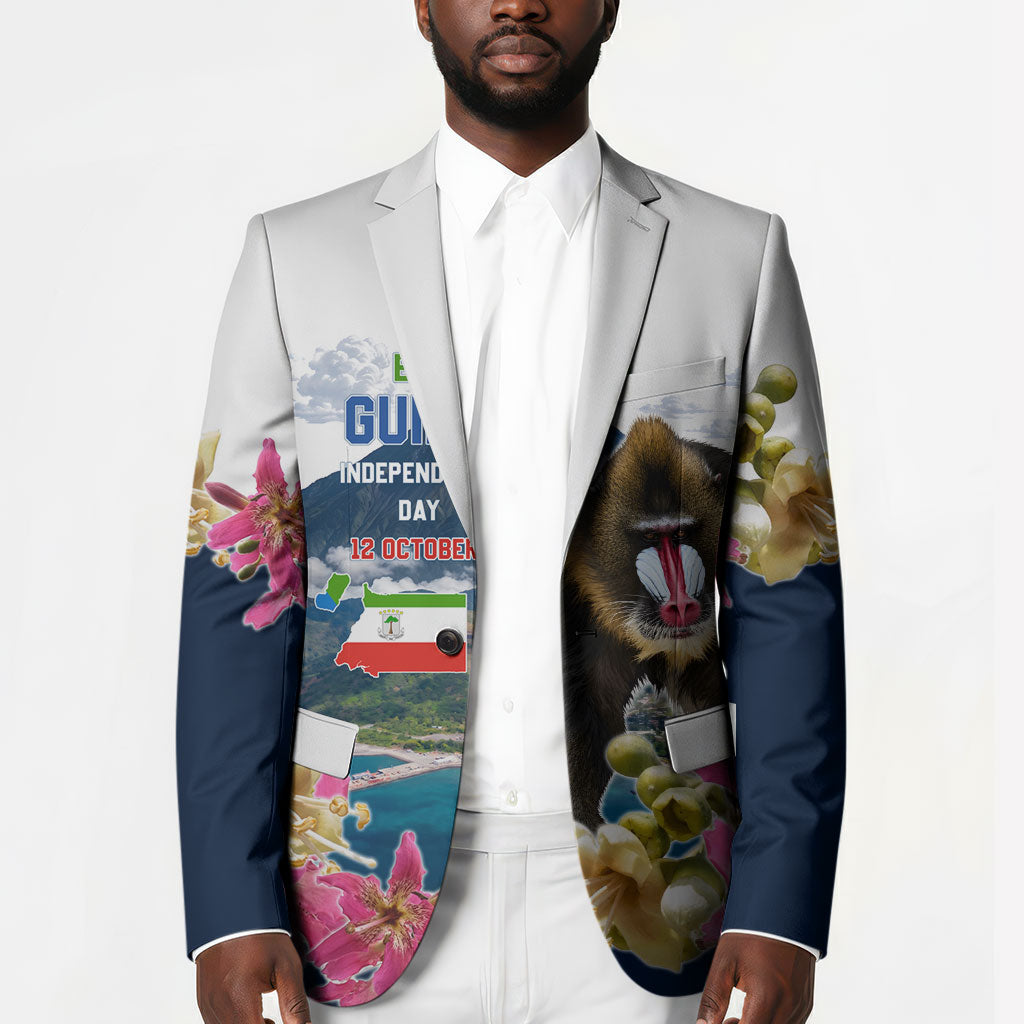 Equatorial Guinea Independence Day Mandrill Blazer Patriotic Floral African Pride Map