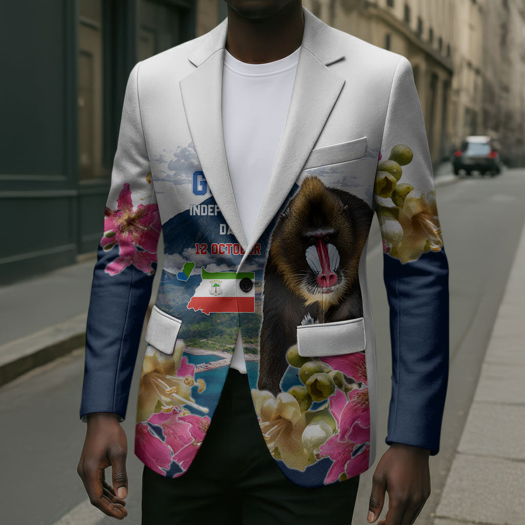 Equatorial Guinea Independence Day Mandrill Blazer Patriotic Floral African Pride Map