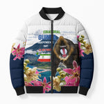 Equatorial Guinea Independence Day Mandrill Bomber Puffer Jacket Patriotic Floral African Pride Map