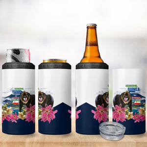 Equatorial Guinea Independence Day Mandrill 4 in 1 Can Cooler Tumbler Patriotic Floral African Pride Map