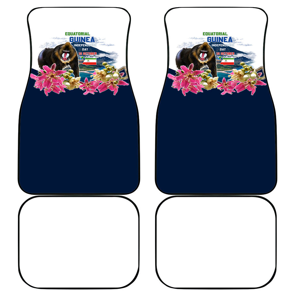 Equatorial Guinea Independence Day Mandrill Car Mats Patriotic Floral African Pride Map