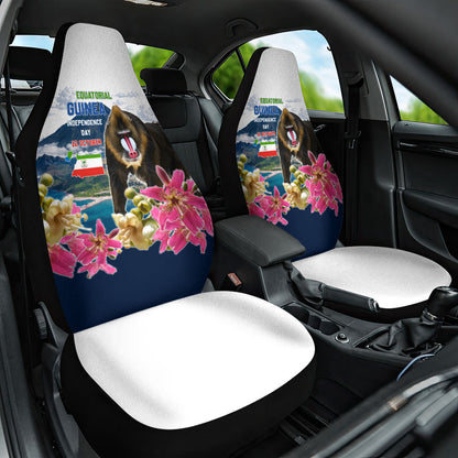 Equatorial Guinea Independence Day Mandrill Car Seat Cover Patriotic Floral African Pride Map