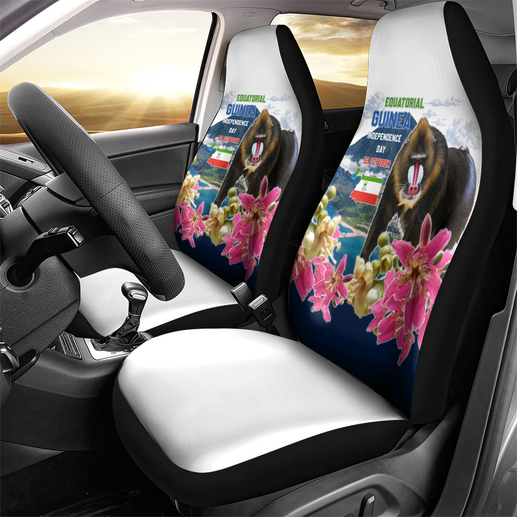 Equatorial Guinea Independence Day Mandrill Car Seat Cover Patriotic Floral African Pride Map