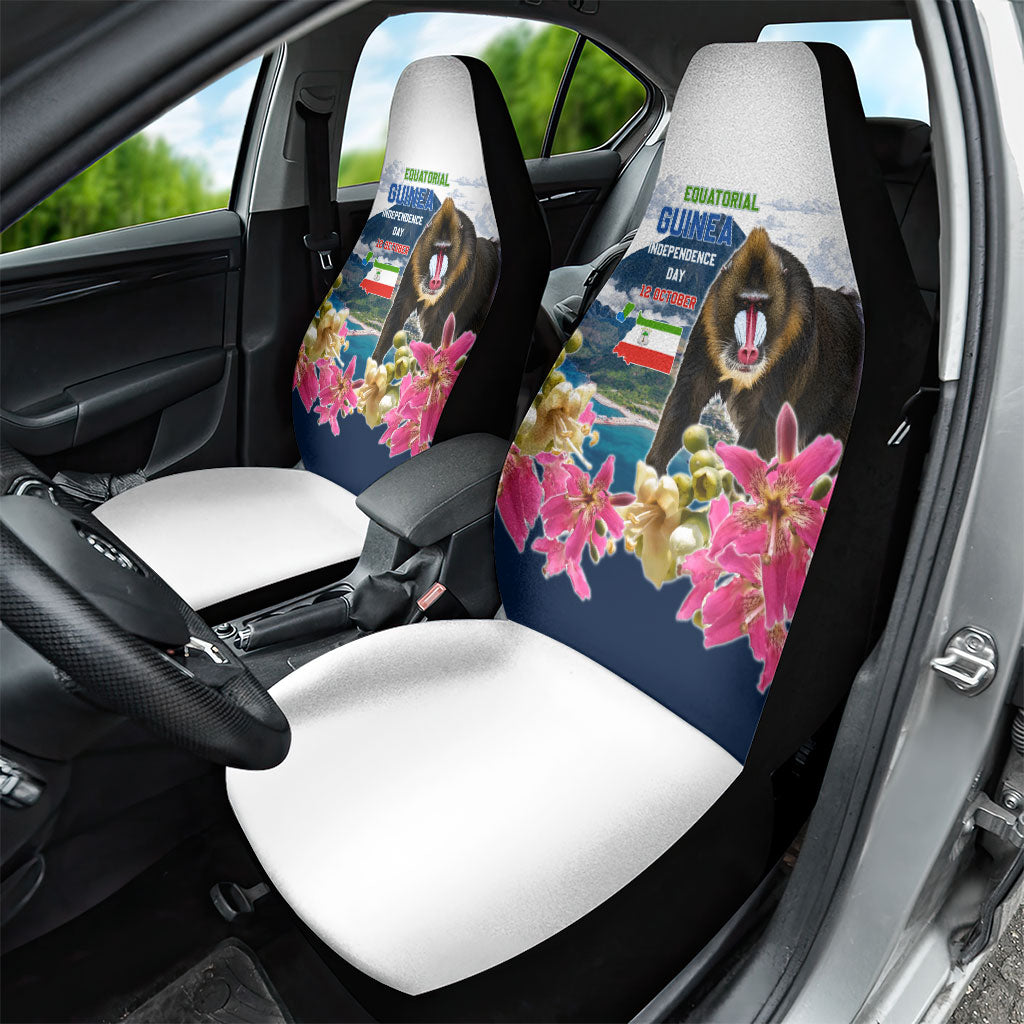 Equatorial Guinea Independence Day Mandrill Car Seat Cover Patriotic Floral African Pride Map