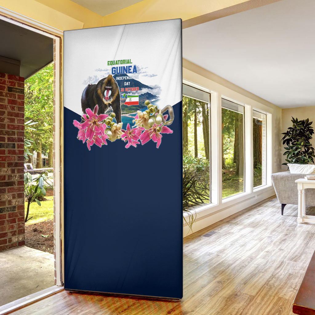 Equatorial Guinea Independence Day Mandrill Door Cover Patriotic Floral African Pride Map