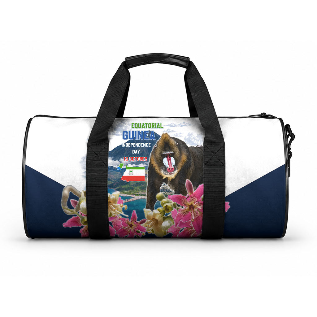 Equatorial Guinea Independence Day Mandrill Duffle Bag Patriotic Floral African Pride Map