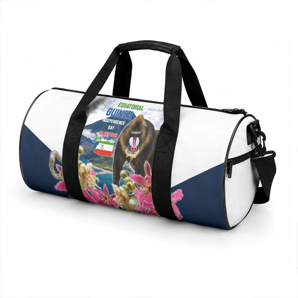 Equatorial Guinea Independence Day Mandrill Duffle Bag Patriotic Floral African Pride Map
