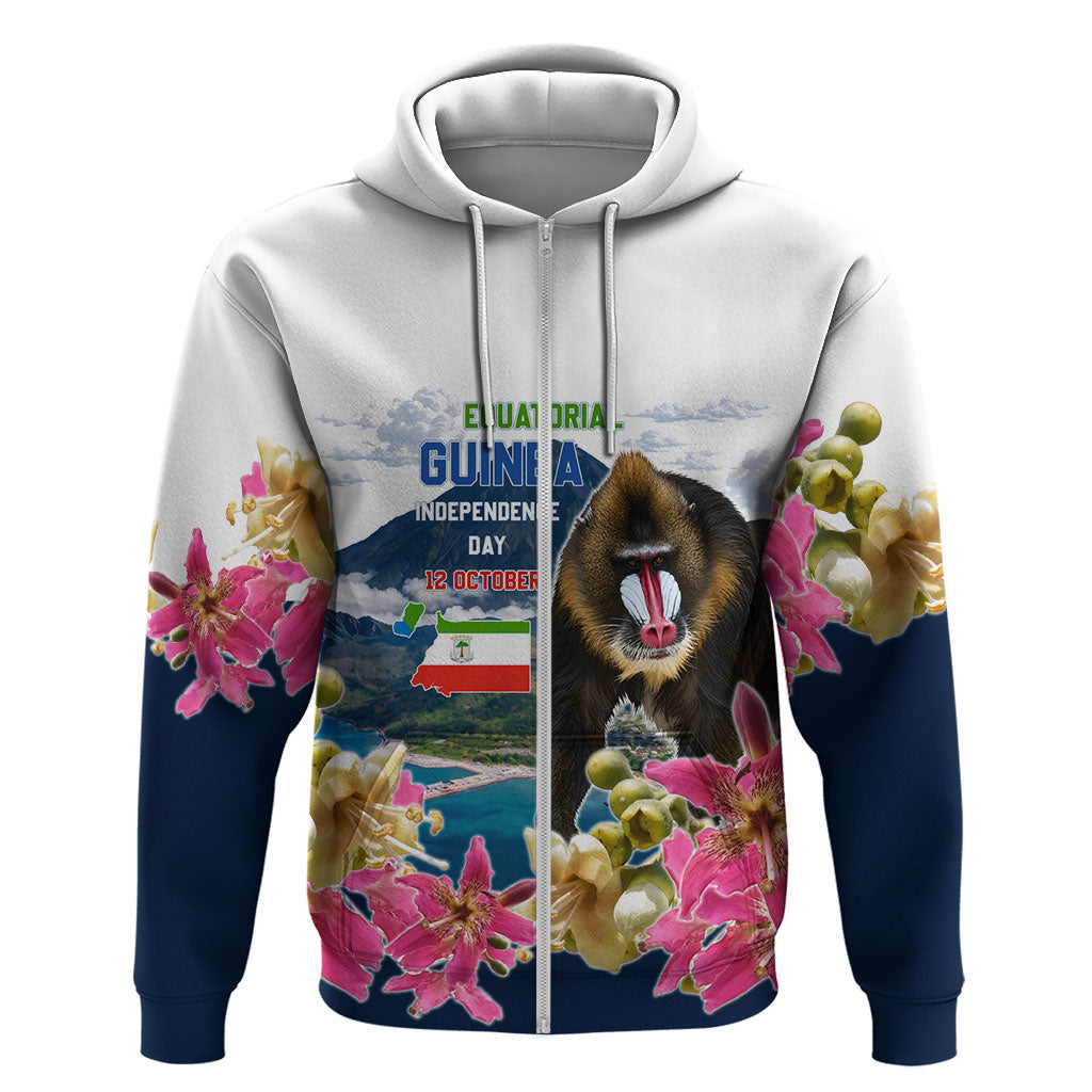 Equatorial Guinea Independence Day Mandrill Hoodie Patriotic Floral African Pride Map