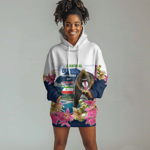 Equatorial Guinea Independence Day Mandrill Hoodie Dress Patriotic Floral African Pride Map