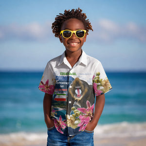 Equatorial Guinea Independence Day Mandrill Kid Hawaiian Shirt Patriotic Floral African Pride Map