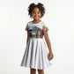 Equatorial Guinea Independence Day Mandrill Kid Short Sleeve Dress Patriotic Floral African Pride Map