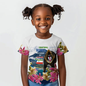 Equatorial Guinea Independence Day Mandrill Kid T shirt Patriotic Floral African Pride Map