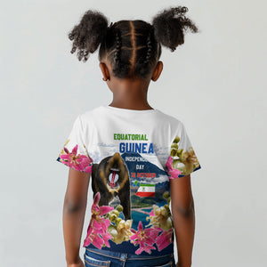 Equatorial Guinea Independence Day Mandrill Kid T shirt Patriotic Floral African Pride Map