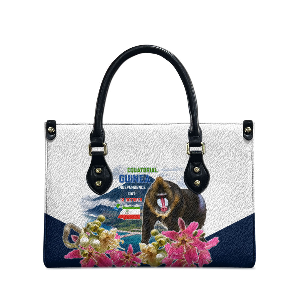 Equatorial Guinea Independence Day Mandrill Leather Bag Patriotic Floral African Pride Map