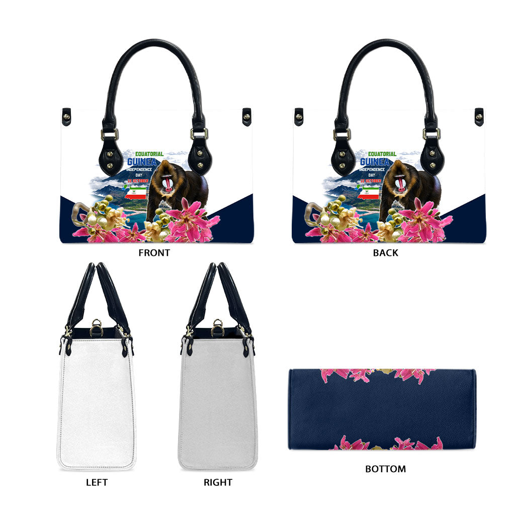 Equatorial Guinea Independence Day Mandrill Leather Bag Patriotic Floral African Pride Map