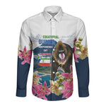 Equatorial Guinea Independence Day Mandrill Long Sleeve Button Shirt Patriotic Floral African Pride Map