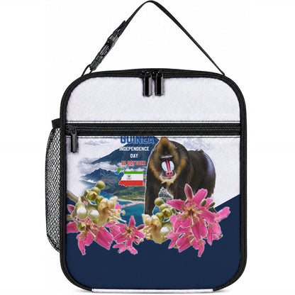 Equatorial Guinea Independence Day Mandrill Lunch Bag Patriotic Floral African Pride Map