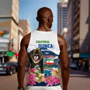 Equatorial Guinea Independence Day Mandrill Men Tank Top Patriotic Floral African Pride Map