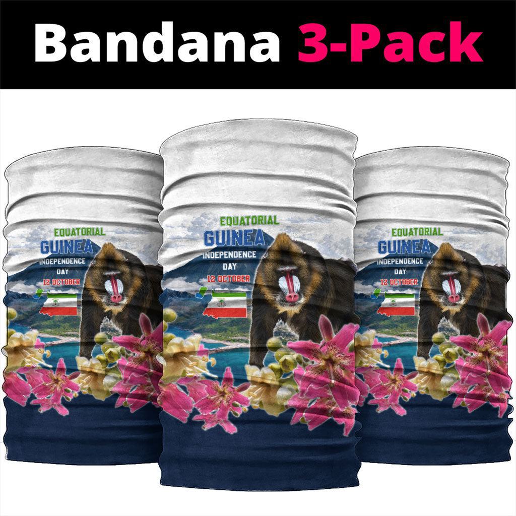Equatorial Guinea Independence Day Mandrill Neck Gaiter Patriotic Floral African Pride Map