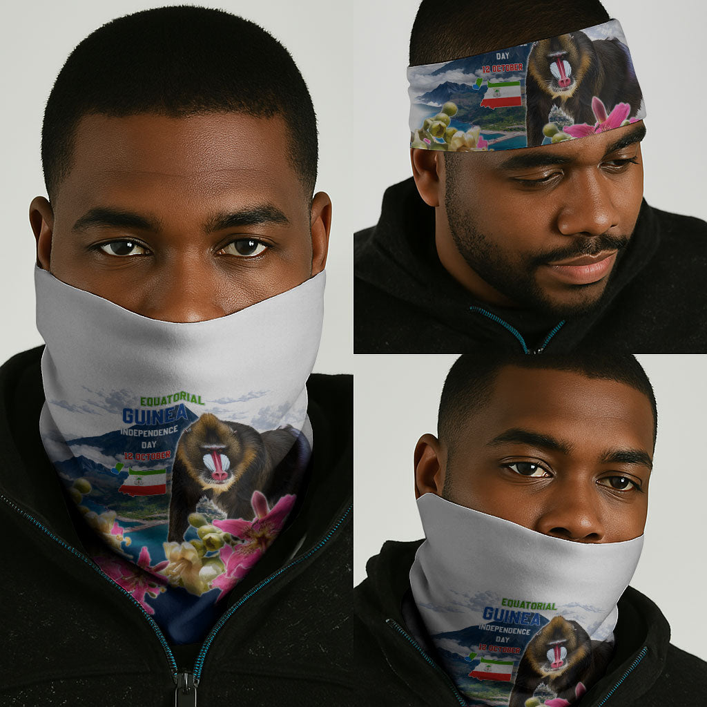 Equatorial Guinea Independence Day Mandrill Neck Gaiter Patriotic Floral African Pride Map