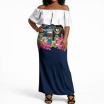 Equatorial Guinea Independence Day Mandrill Off Shoulder Maxi Dress Patriotic Floral African Pride Map
