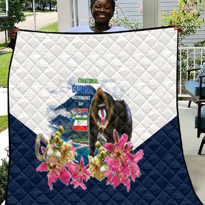 Equatorial Guinea Independence Day Mandrill Quilt Patriotic Floral African Pride Map