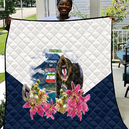 Equatorial Guinea Independence Day Mandrill Quilt Patriotic Floral African Pride Map