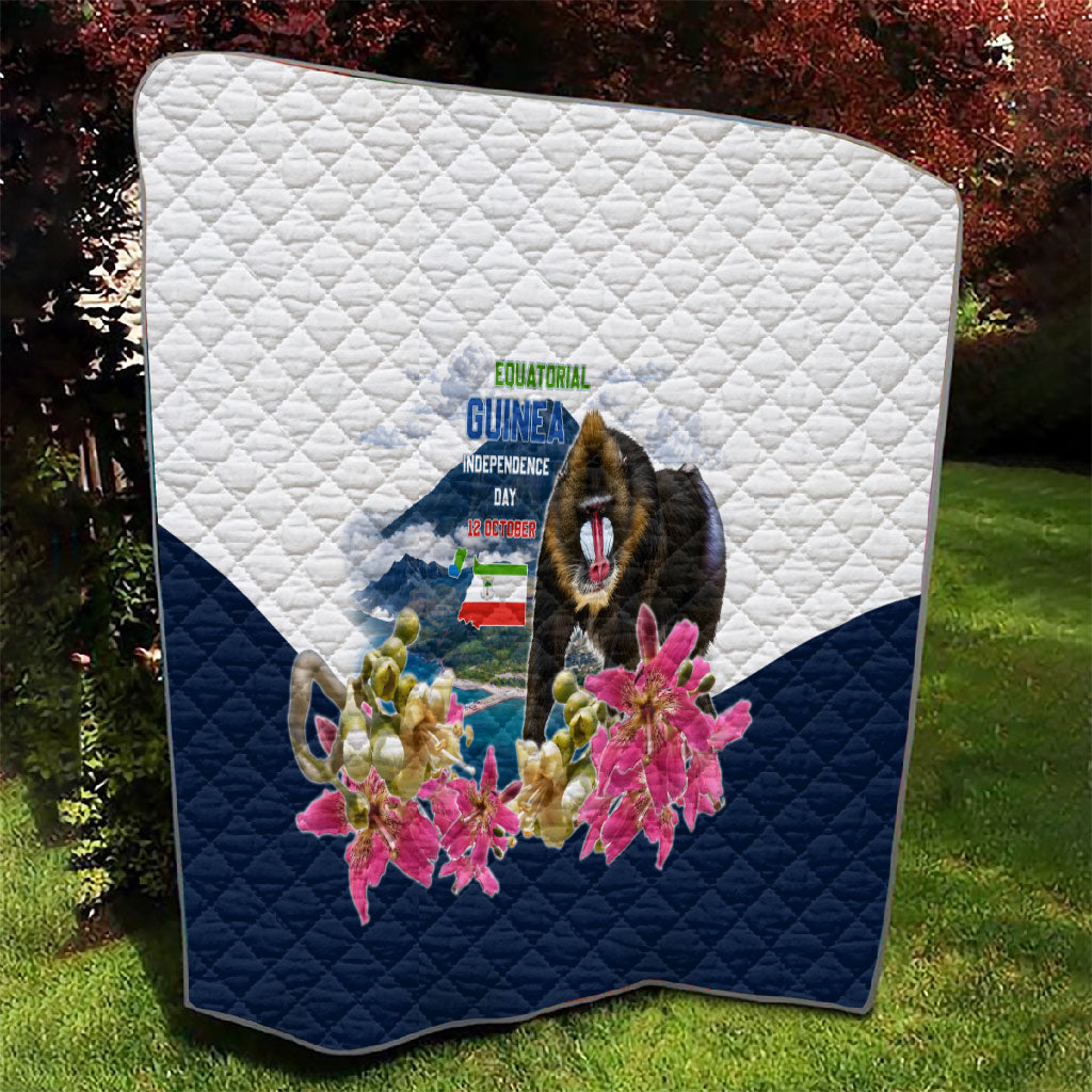 Equatorial Guinea Independence Day Mandrill Quilt Patriotic Floral African Pride Map
