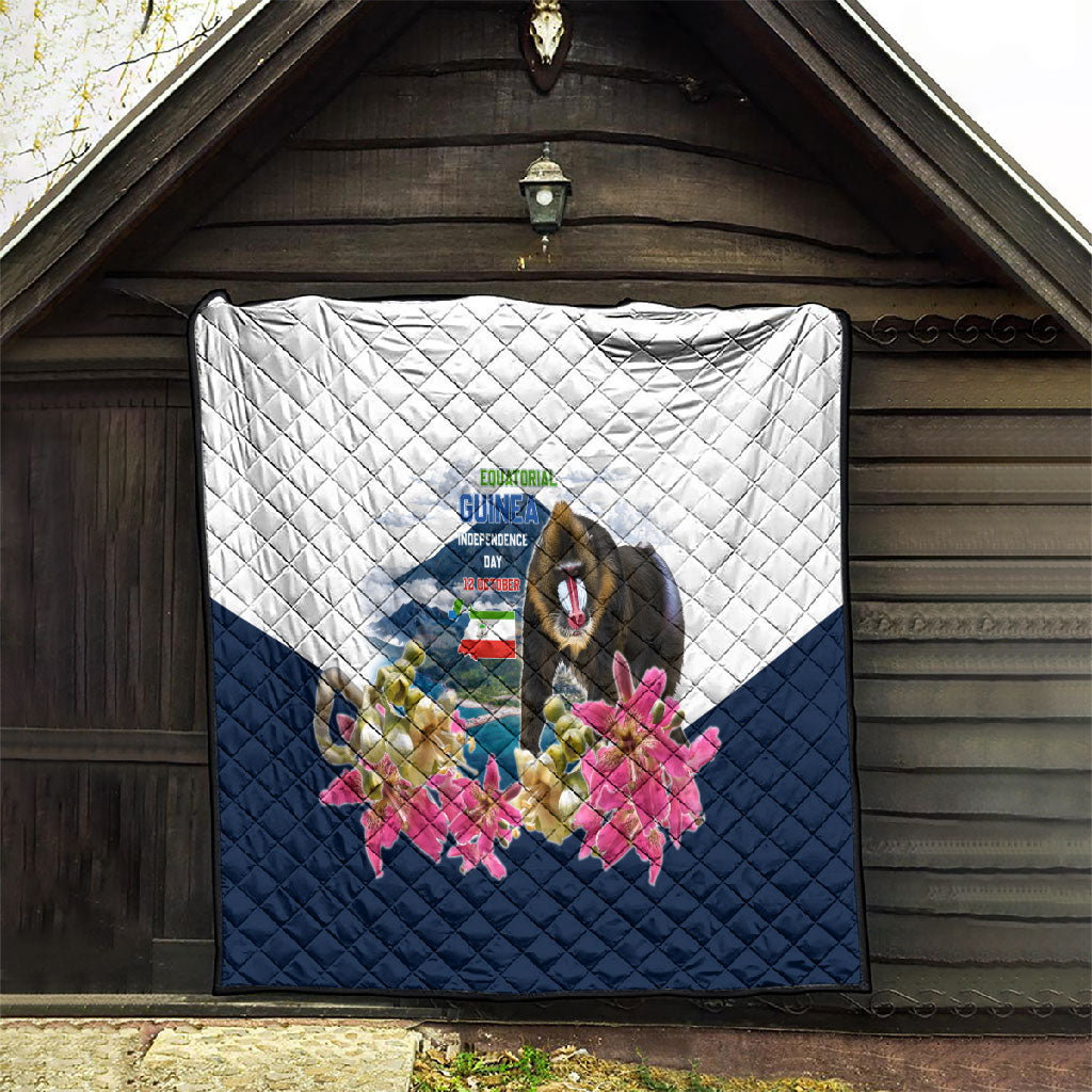 Equatorial Guinea Independence Day Mandrill Quilt Patriotic Floral African Pride Map