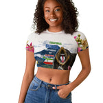 Equatorial Guinea Independence Day Mandrill Raglan Cropped T shirt Patriotic Floral African Pride Map