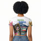 Equatorial Guinea Independence Day Mandrill Raglan Cropped T shirt Patriotic Floral African Pride Map