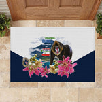Equatorial Guinea Independence Day Mandrill Rubber Doormat Patriotic Floral African Pride Map