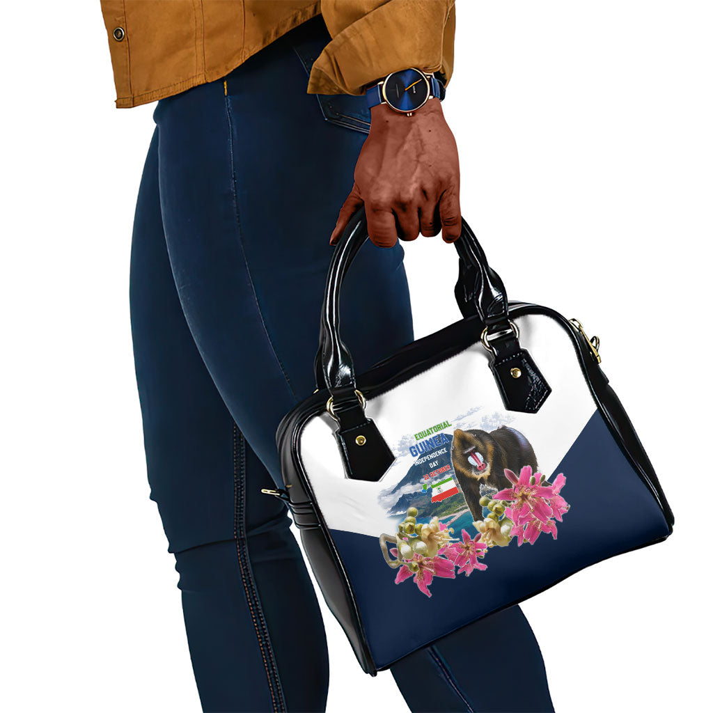 Equatorial Guinea Independence Day Mandrill Shoulder Handbag Patriotic Floral African Pride Map
