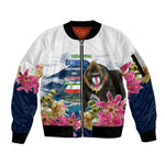 Equatorial Guinea Independence Day Mandrill Sleeve Zip Bomber Jacket Patriotic Floral African Pride Map