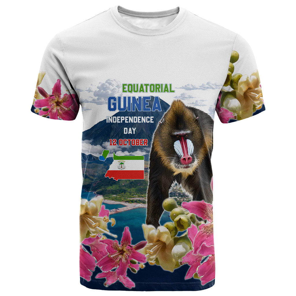 Equatorial Guinea Independence Day Mandrill T shirt Patriotic Floral African Pride Map