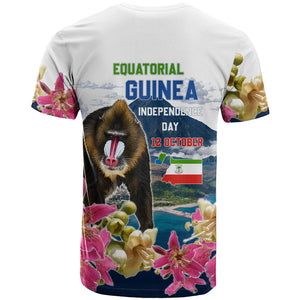 Equatorial Guinea Independence Day Mandrill T shirt Patriotic Floral African Pride Map