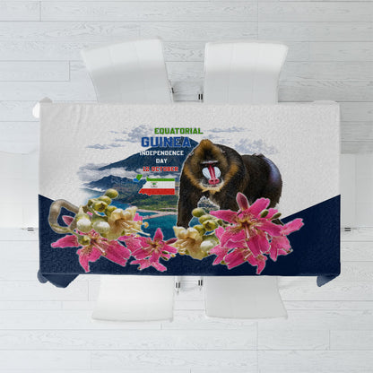 Equatorial Guinea Independence Day Mandrill Tablecloth Patriotic Floral African Pride Map