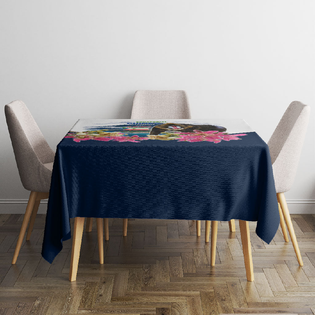 Equatorial Guinea Independence Day Mandrill Tablecloth Patriotic Floral African Pride Map