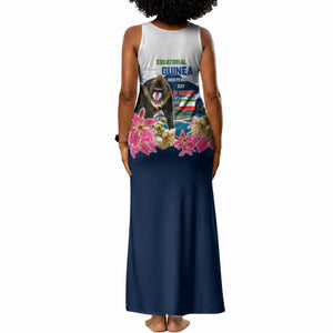 Equatorial Guinea Independence Day Mandrill Tank Maxi Dress Patriotic Floral African Pride Map