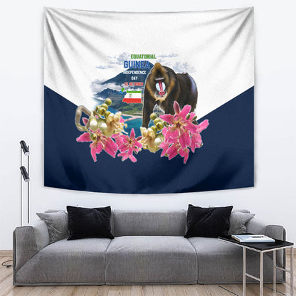 Equatorial Guinea Independence Day Mandrill Tapestry Patriotic Floral African Pride Map