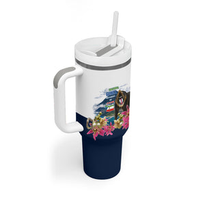 Equatorial Guinea Independence Day Mandrill Tumbler With Handle Patriotic Floral African Pride Map