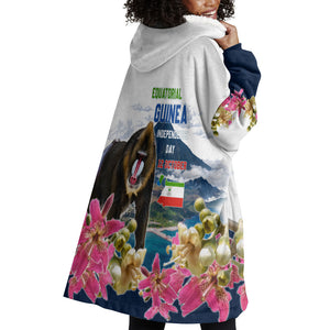 Equatorial Guinea Independence Day Mandrill Wearable Blanket Hoodie Patriotic Floral African Pride Map